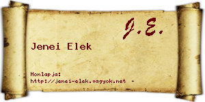 Jenei Elek névjegykártya