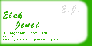 elek jenei business card